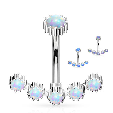 Opal Curve Internally Threaded Belly Bar - Basic Curved Barbell. Navel Rings Australia.