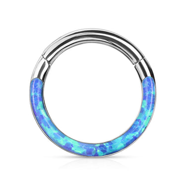 Starlight Opal Segment Clicker Piercing - Clicker Belly Ring. Navel Rings Australia.