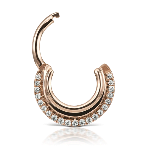 Cubic Zirconia Dhara Hoop Earring by Maria Tash in Rose Gold