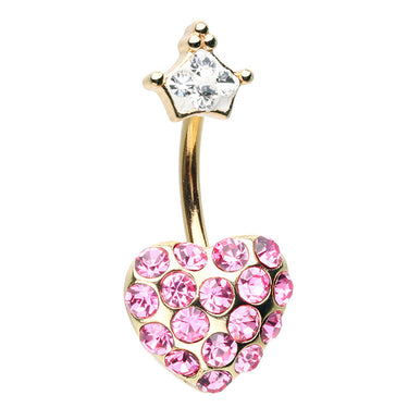 Poetic Fairytale Heart Belly Ring - Fixed (non-dangle) Belly Bar. Navel Rings Australia.