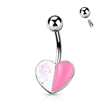 Split Enamel Heart Belly Bar