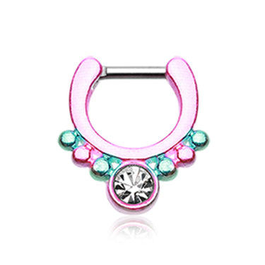 Genovena Fiesta Gem Septum Clicker - Septum. Navel Rings Australia.