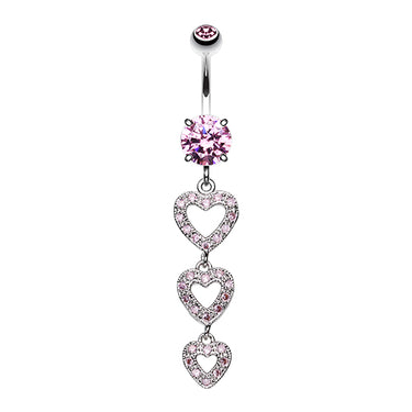 Shielded Heart Assembly Belly Ring - Dangling Belly Ring. Navel Rings Australia.