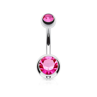 Classique Internally Threaded Gem Belly Rings - Basic Curved Barbell. Navel Rings Australia.