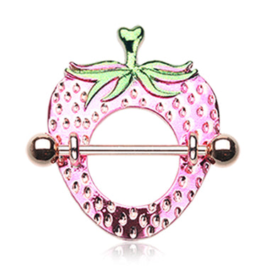 Rose Gold Strawberry Nipple Shield Ring - Nipple Ring. Navel Rings Australia.