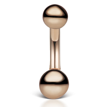 Authentic Maria Tash Small Ball Combo in 14K Rose Gold - Basic Curved Barbell. Navel Rings Australia.