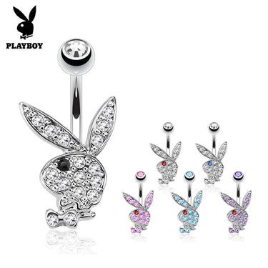 Official ©Playboy Classics Belly Rings - Fixed (non-dangle) Belly Bar. Navel Rings Australia.