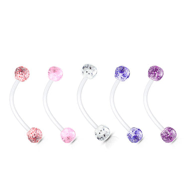 Glitter Babe Duo Ball Pregnancy Belly Ring - Maternity Belly Ring. Navel Rings Australia.