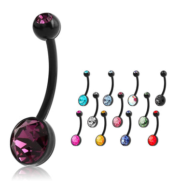 Black Flex Maternity Belly Bar - Maternity Belly Ring. Navel Rings Australia.