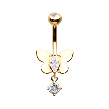 Titalee Butterfly Belly Ring with Gold Plating