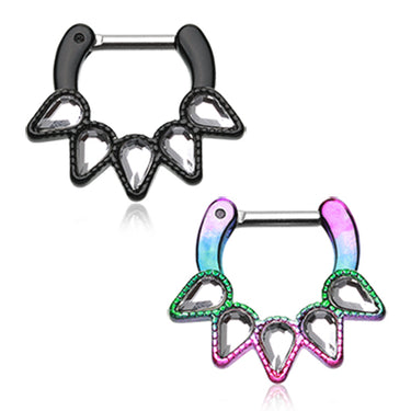 Zavannah Spiked Spear Septum Clicker in Titanium