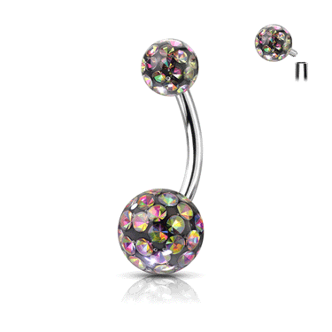 Internally Threaded Epoxy Motley™ Belly Rings