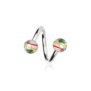 Titanium Striped Twist Belly Piercing Jewellery - Spiral Twister Twistie. Navel Rings Australia.