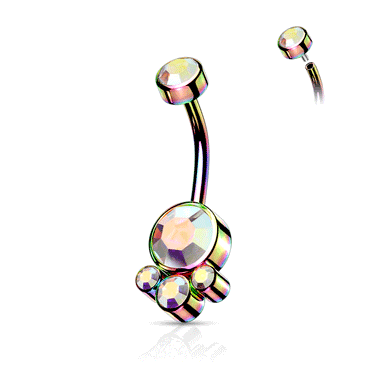 Uvelia Flat Disc Internally Threaded Belly Bar with Titanium Plating