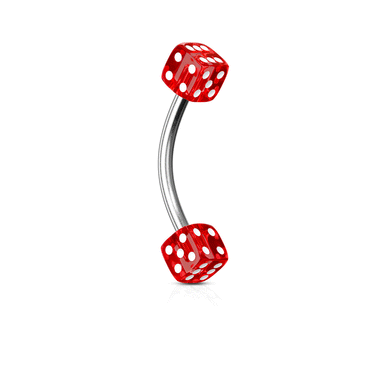 16g Double 3mm UV Acrylic Dice Belly Ring