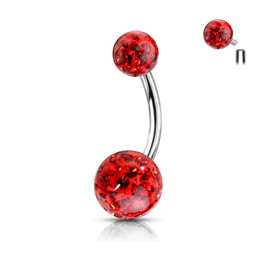 Internally Threaded Epoxy Motley™ Belly Rings