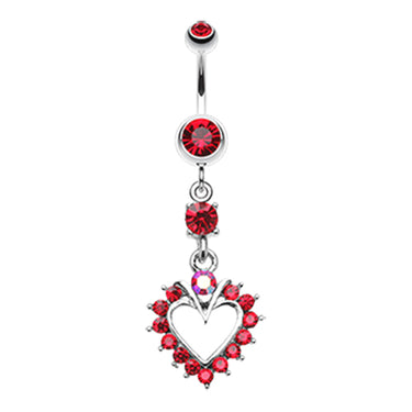 Temptress Heart Navel Ring - Dangling Belly Ring. Navel Rings Australia.