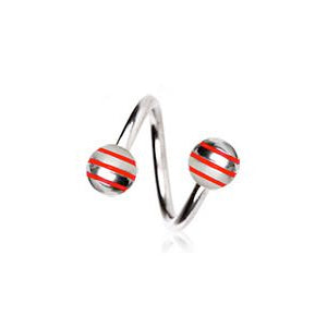 Titanium Striped Twist Belly Piercing Jewellery - Spiral Twister Twistie. Navel Rings Australia.