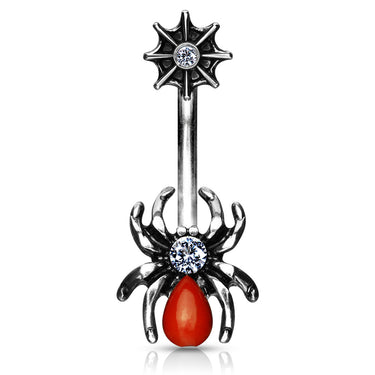 Australia's Redback Belly Button Ring - Split Spinal Belly Bar. Navel Rings Australia.