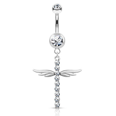 Winging It Cross Belly Dangle - Dangling Belly Ring. Navel Rings Australia.