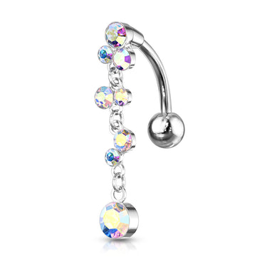 Climbing Wisteria Reverse Belly Piercing - Reverse Top Down Belly Ring. Navel Rings Australia.