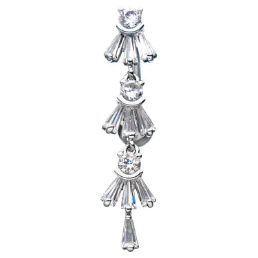 Falling Baguettes Reverse Belly Ring - Reverse Top Down Belly Ring. Navel Rings Australia.