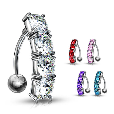 Gem Drop Reverse Belly Ring - Reverse Top Down Belly Ring. Navel Rings Australia.