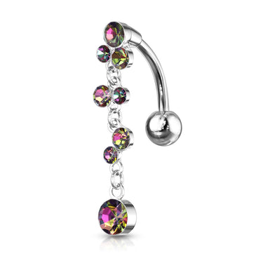 Climbing Wisteria Reverse Belly Piercing - Reverse Top Down Belly Ring. Navel Rings Australia.