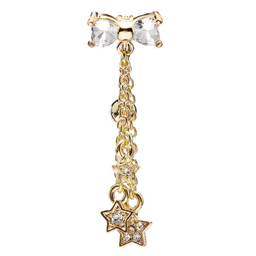 Twilight Drop Reverse Belly Ring in Gold - Reverse Top Down Belly Ring. Navel Rings Australia.