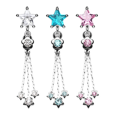 Shoot for the Stars Belly Bar - Reverse Top Down Belly Ring. Navel Rings Australia.