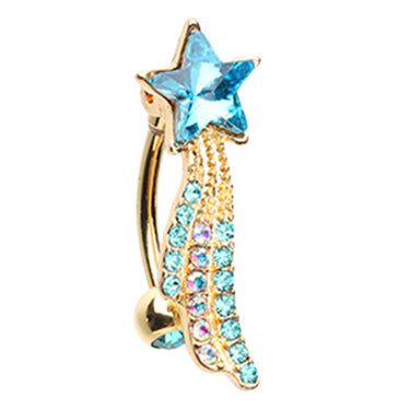 Anastasia's Shooting Star Belly Ring - Reverse Top Down Belly Ring. Navel Rings Australia.