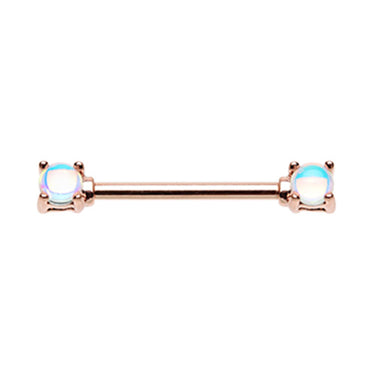 Classic Revo Prong Nipple Bar with Rose Gold Plating - Nipple Ring. Navel Rings Australia.