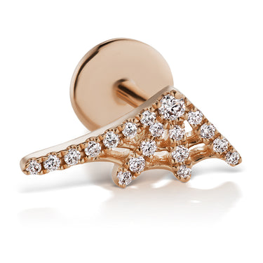 Authentic Diamond Web Earring by Maria Tash in 14K Rose Gold. Flat Stud. - Earring. Navel Rings Australia.