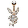 Official ©Playboy Motley Belly Rings with Rose Gold Plating - Fixed (non-dangle) Belly Bar. Navel Rings Australia.