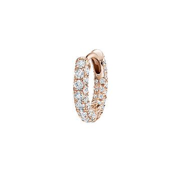 Diamond Five Row Pavé Hoop Earring (Bottom Hinge) by Maria Tash in Rose Gold