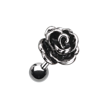 Chić Steel Budding Rose Earring. Tragus and Cartilage Jewellery. - Earring. Navel Rings Australia.