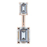 14K Rose Gold Emerald Cut Belly Rings - Basic Curved Barbell. Navel Rings Australia.