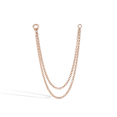 Long Double Chain Connecting Charm by Maria Tash in Rose Gold