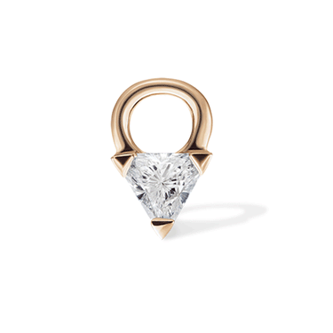 18K Diamond Triangle Charm by Maria Tash in Rose Gold.