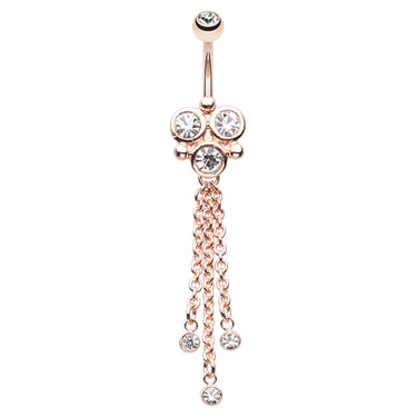 Genie Charm Trio Belly Dangle - Dangling Belly Ring. Navel Rings Australia.