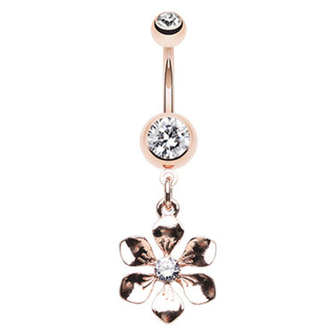 The Daisy Diva Belly Ring - Dangling Belly Ring. Navel Rings Australia.