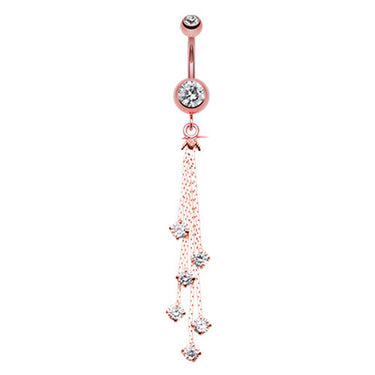 Night Deity Belly Dangle in Rose Gold - Dangling Belly Ring. Navel Rings Australia.