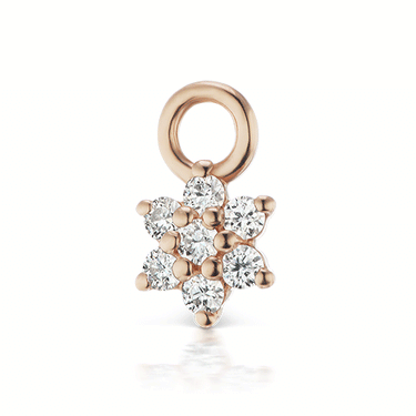 Diamond Flower Charm by Maria Tash in Rose Gold.