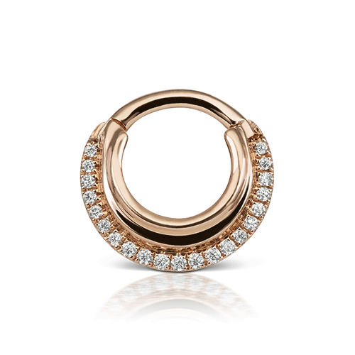 Cubic Zirconia Dhara Hoop Earring by Maria Tash in Rose Gold