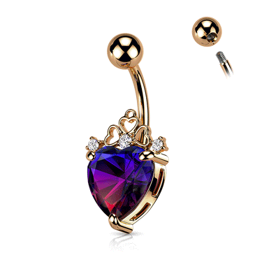 Monarchal Mistress Belly Bar with Rose Gold Plating