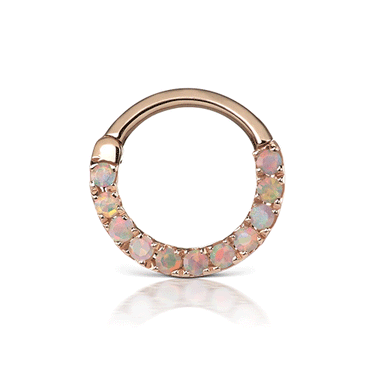 Opal Horizontal Eternity Hoop Earring by Maria Tash in Rose Gold