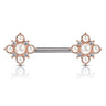April Pearl Nipple Jewellery with Rose Gold Plating - Nipple Ring. Navel Rings Australia.