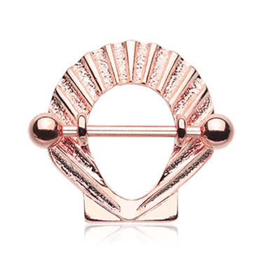 Rose Gold Seashell Nipple Shield Ring - Nipple Ring. Navel Rings Australia.