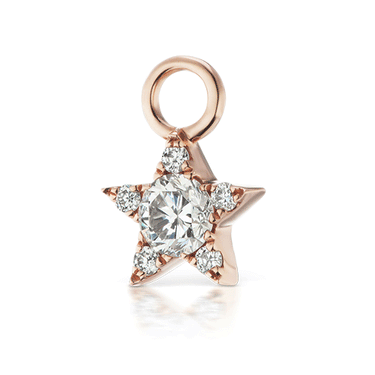 Diamond Star Charm by Maria Tash in Rose Gold.