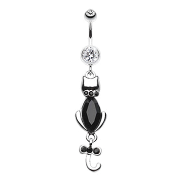 Sass Kitty Cat Belly Dangle - Dangling Belly Ring. Navel Rings Australia.